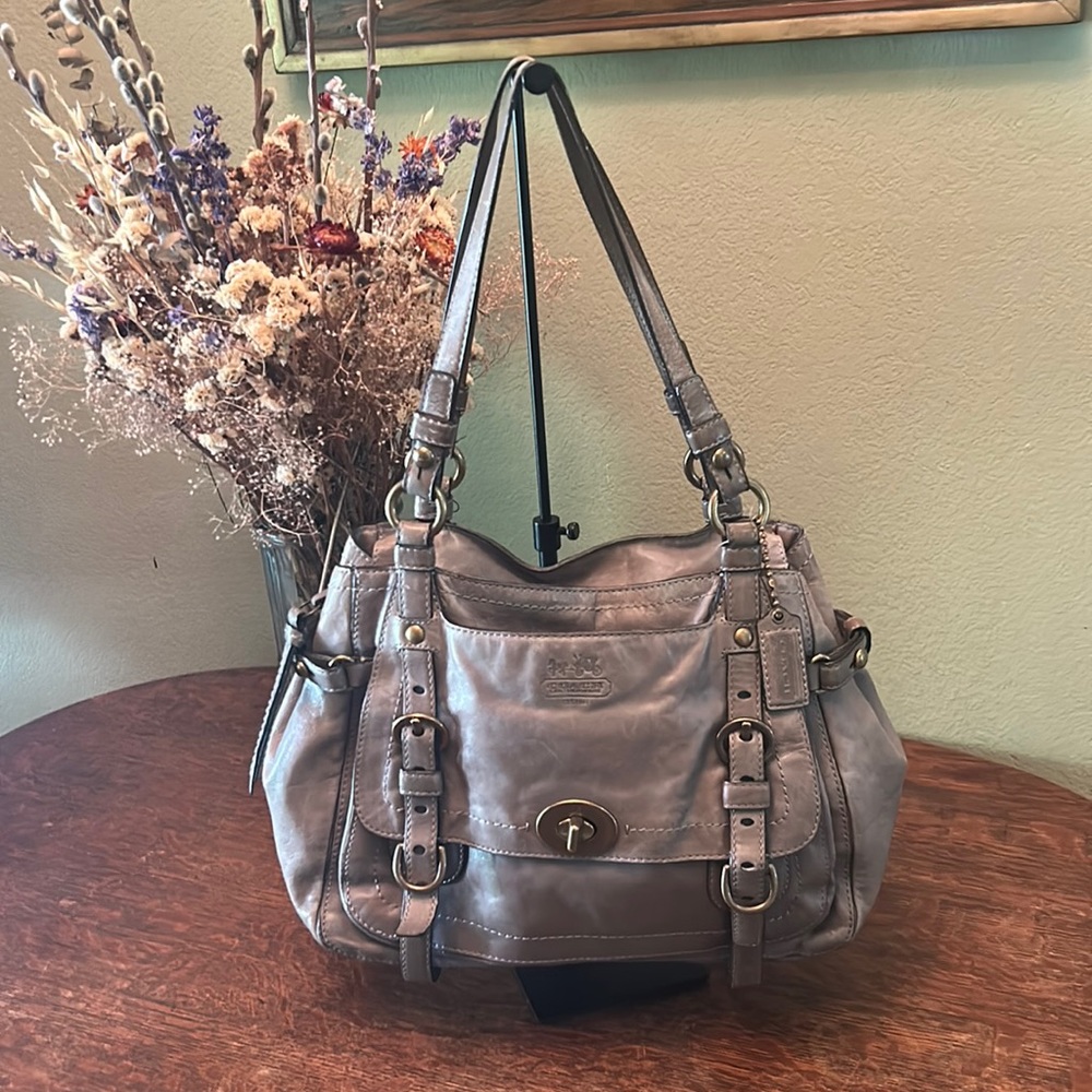 Vintage Coach Legacy #12705 Garcia Grey Leather Shoulder Bag